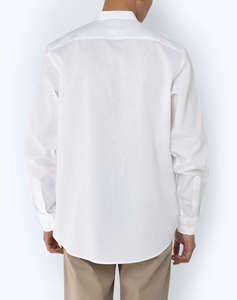 THE BOSTONIANS COTTON LINEN SHIRT CUSTOM FIT Plain COTTONLINEN Mao CustomFit