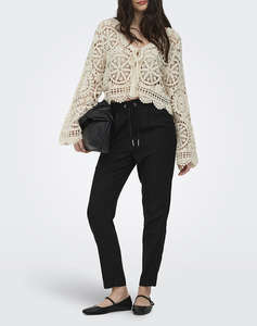 ONLY ONLWATERLY LS CROCHET TIE CARDIGAN KNT