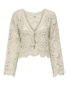 ONLY ONLWATERLY LS CROCHET TIE CARDIGAN KNT