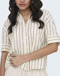 ONLY ONLTIZANA STRIPE S/S SHIRT WVN NOOS