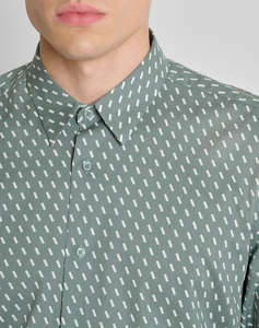 ANTONY MORATO MMSL00804FA430662 MIN OF 6 SHIRT NAPOLI REGULAR FITIN PRINTED COTTON VISCOSE BLEND FABRIC WITH LOGOED METAL BADGE MENS SHIRT