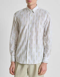 ANTONY MORATO MMSL00789FA430661 MIN OF 6 SHIRT NAPOLI REGULAR FIT IN PRINTED LINEN BLEND FABRIC MENS SHIRT