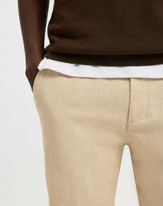 SELECTED SLM172-SLIMTAPE BRODY LINEN BLD PNT NOOS