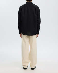 SELECTED SLMREGCLAUS CLAY LINENBLEND LS SHT NOOS