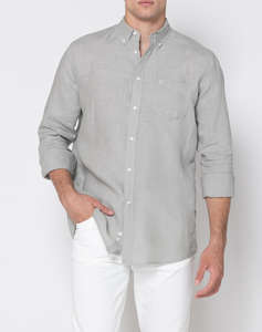 THE BOSTONIANS РИЗА REGULAR FIT Plain LINEN Button-down Regular Fit