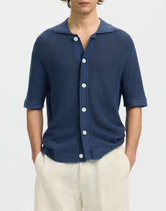 SEL SLHSHANE SS OPEN STRUC POLO CARDIGAN