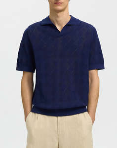 SELECTED SLHARCO SS KNIT STRUCTURE OPEN POLO