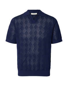 SELECTED SLHARCO SS KNIT STRUCTURE OPEN POLO