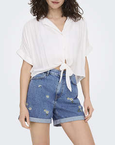 ONLY ONLPAULA LIFE S/S TIE SHIRT WVN NOOS