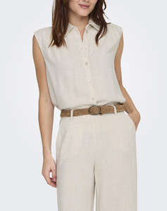 ONLY ONLSIESTA S/L LINEN BL SHIRT PNT NOOS