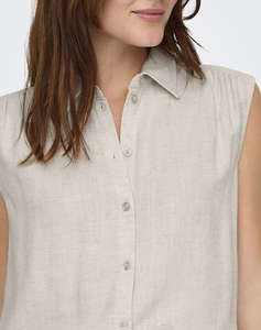 ONLY ONLSIESTA S/L LINEN BL SHIRT PNT NOOS