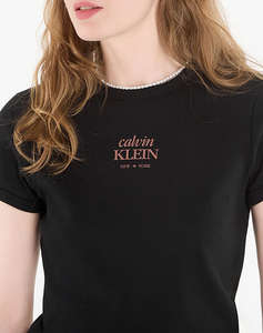 CALVIN KLEIN JEANS SS 2X2 BABY RIB LOGO BABY TEE