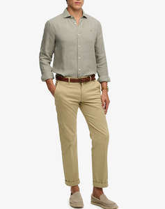 SUPERDRY  D2 STUD RIVIERA L/S LINEN SHIRT MENS SHIRT