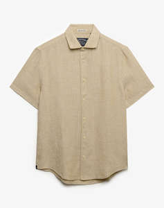 SUPERDRY D3 STUD RIVIERA S/S LINEN SHIRT MENS SHIRT