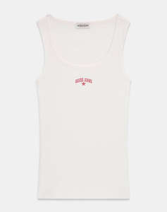 GUESS JEANS GJ RIB EMBRO TANK TOP WOMENS BLOUSE