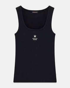 GUESS JEANS GJ TANK TOP SLIM RIB EMB WOMENS BLOUSE
