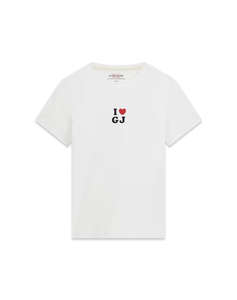 GUESS JEANS GJ SS CN I LOVE GJ REG TEE WOMENS BLOUSE