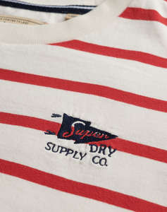 SUPERDRY D4 OVIN HERITAGE HAMPTONS STRIPE TEE WOMENS BLOUSE