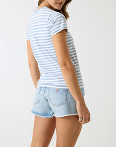 GUESS JEANS GJ SS CN REG YD STRIPED TEE WOMENS BLOUSE