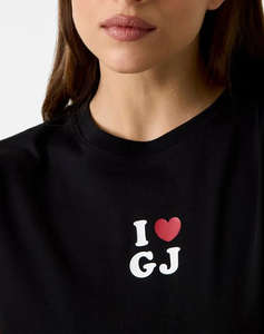 GUESS JEANS GJ SS CN I LOVE GJ REG TEE WOMENS BLOUSE