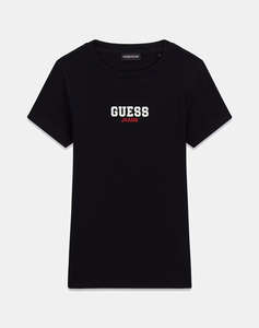 GUESS JEANS GJ SS CN SLIM RIB EMB TEE WOMENS BLOUSE