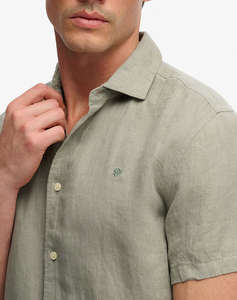 SUPERDRY D3 STUD RIVIERA S/S LINEN SHIRT MENS SHIRT