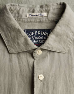 SUPERDRY D3 STUD RIVIERA S/S LINEN SHIRT MENS SHIRT