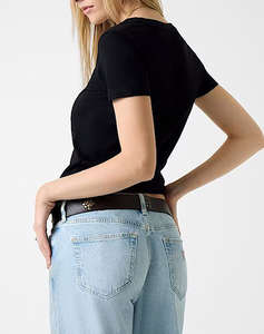 GUESS JEANS GJ SS VN SLIM MINI AMERICA TEE WOMENS BLOUSE