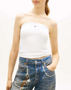 TOMMY JEANS TJW SLIM SH BANDEAU RIB TOP