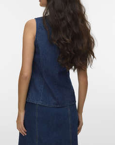 VERO MODA VMVITA SL DENIM WAISTCOAT YO3102