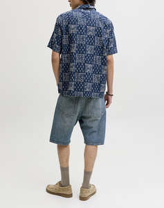 JACK&JONES JPRBLULYON PRINT DOBBY S/S SHIRT SN