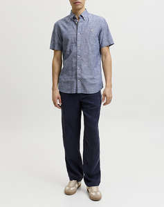 JACK&JONES JPRBLUSUMMER LIN. BL. SHIELD SS SHIRT SN