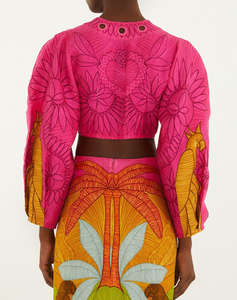 FARM RIO USIACURI MULTICOLOR EYELET BLOUSE-USIACURI MULTICOLOR