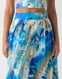 GUESS BY MARCIANO KAT PRINTED MAXI SKIRT WOMENS SKIRT