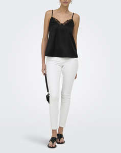 ONLY ONLFARAYA STRAP LACE SATIN TOP WVN