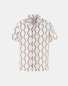 GUESS CARTER GEO CROCHET RESORT SS S MENS SHIRT