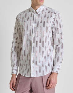 ANTONY MORATO MMSL00789FA430661 MIN OF 6 SHIRT NAPOLI REGULAR FIT IN PRINTED LINEN BLEND FABRIC MENS SHIRT