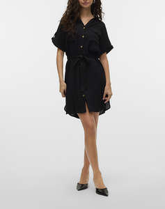 VERO MODA VMBUMPY SS SHORT SHIRT DRESS WVN NOOS