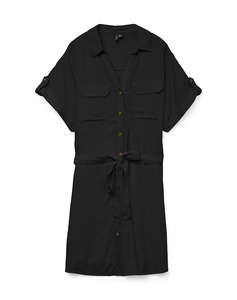 VERO MODA VMBUMPY SS SHORT SHIRT DRESS WVN NOOS