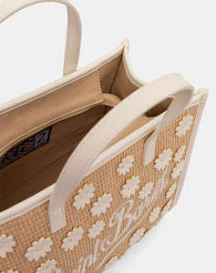 MC2 VIVIAN MID STRAW-HANDBAG WITH STRAP-DAISY MINI PATCH 10 EMB