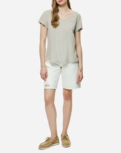 DIRTY LAUNDRY V-NECK LINEN BLEND T-SHIRT