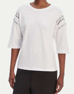 LIU JO WHITE_WA6J04_T-SHIRT MODA M/C ДАМСКА БЛУЗА
