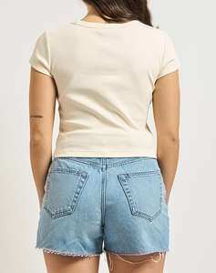 CALVIN KLEIN JEANS A- WOVEN LABEL 2X2 RIB BABY TEE