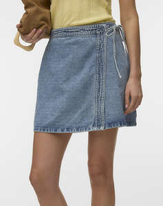 VERO MODA VMLIZA MR SHORT DENIM WRAP SKIRT GA NOOS