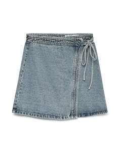 VERO MODA VMLIZA MR SHORT DENIM WRAP SKIRT GA NOOS