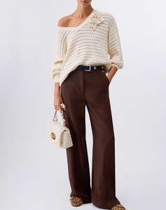 LIU JO WHITE_WA6C62_PANT.TS PPT LUNGO SACHER WOMENS TROUSERS