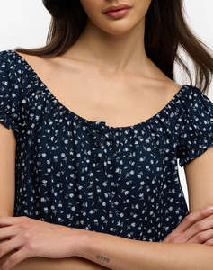 SUPERDRY D3 OVIN SS 1/2 BUTTON WOVEN TOP WOMENS BLOUSE