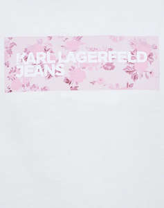 KARL LAGERFELD JEANS KLJ REG FLORAL LOGO TEE