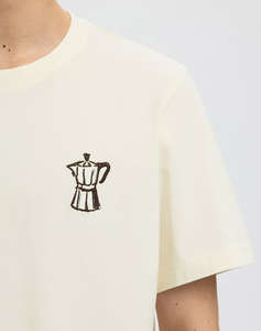 SELECTED SLHASPEN EMB SS O-NECK TEE