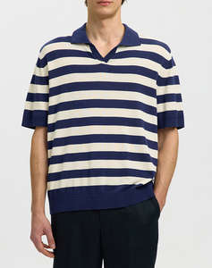 SELECTED SLHTORINO SS KNIT RELAXED OPEN POLO